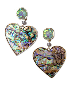 Abalone Heart Drop Earring